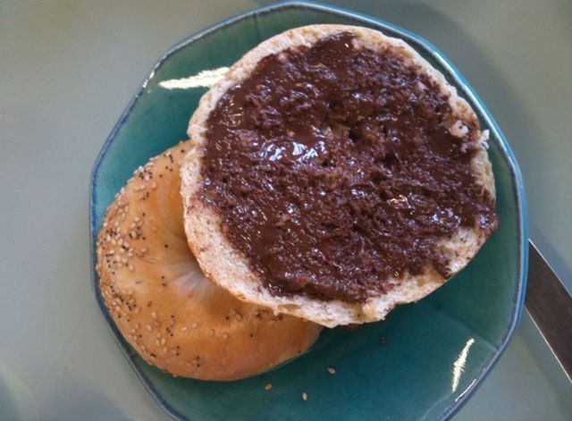 Everything bagel with Nutella